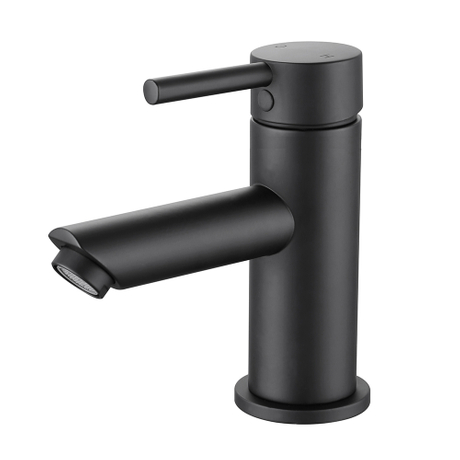 Robinet mitigeur de lavabo de salle de bain à poignée unique noir mat