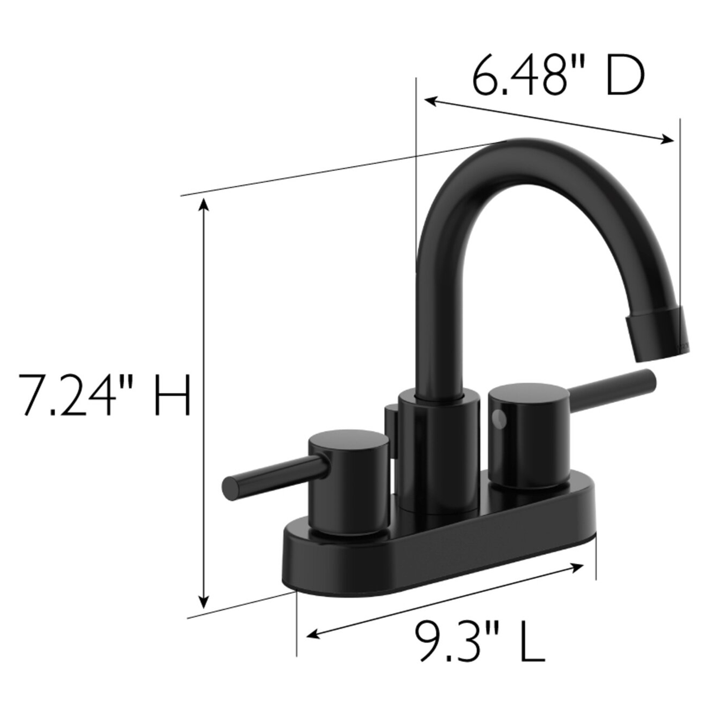 Robinet de lavabo de salle de bains à Double poignée Aquacubic à Surface chromée de 8 pouces