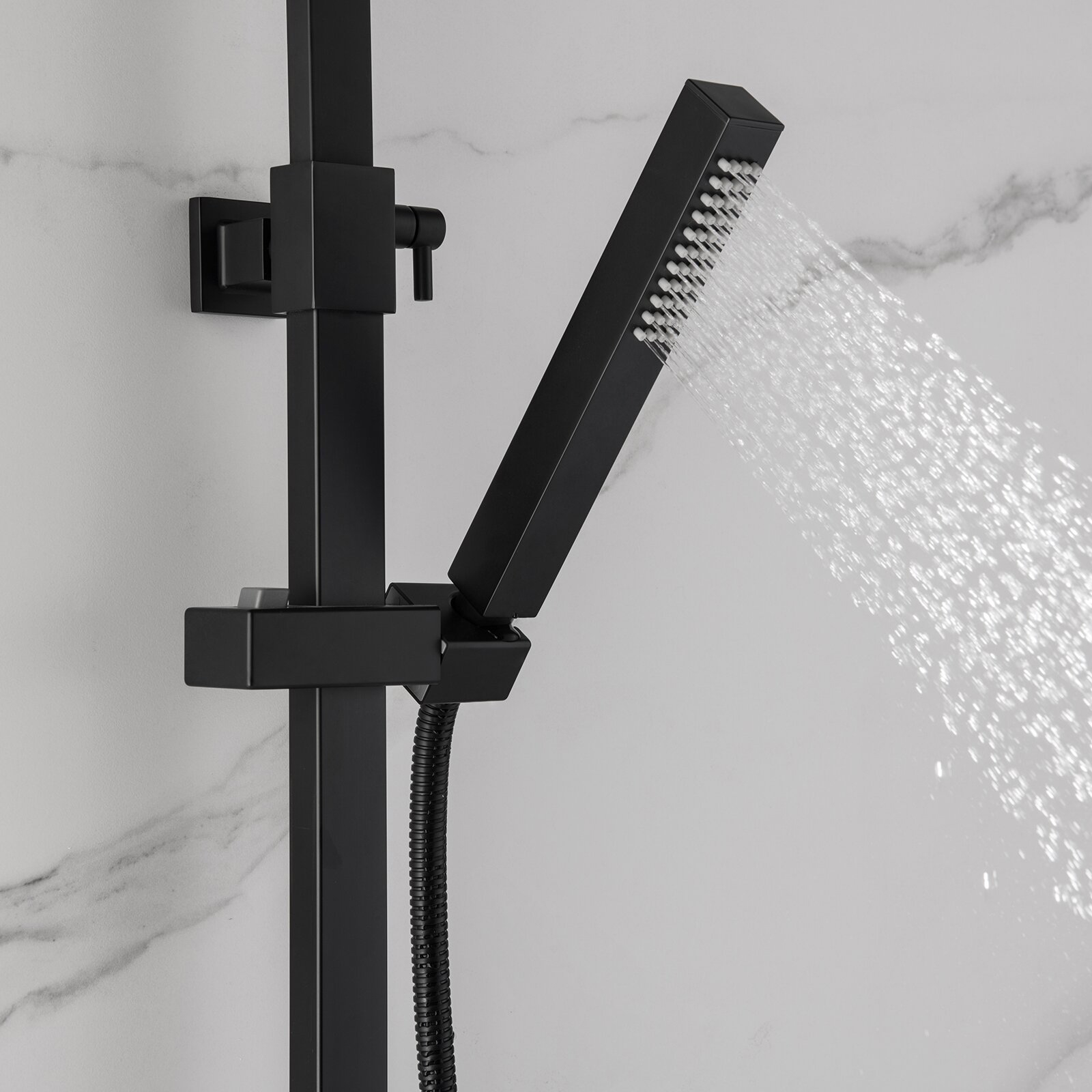 Aquacubic – robinet de douche à pluie sans plomb, système de douche à tuyau exposé avec douchette à main