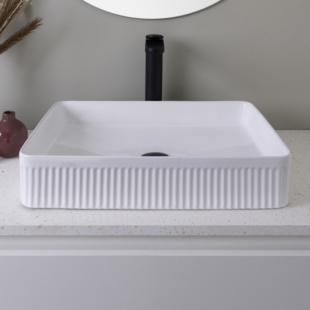 Lavabo rectangulaire en céramique, décoration haut de gamme, comptoir personnalisable, évier de salle de bains