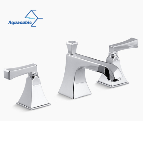 Aquacubic cUPC Robinet de lavabo de salle de bains largement répandu en laiton massif de 8 pouces, robinet de salle de bains à 3 trous