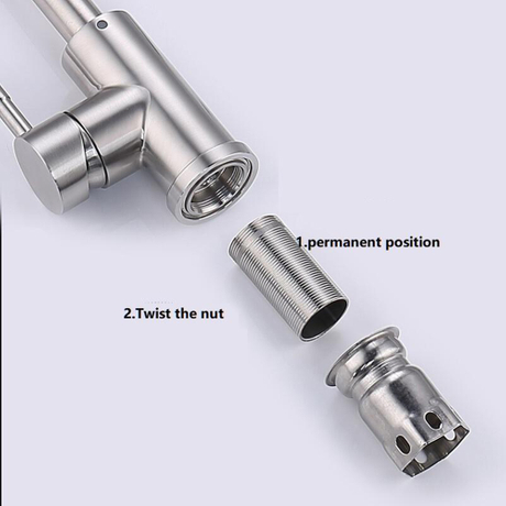 Robinet de cuisine extractible à poignée unique en acier inoxydable de Style moderne, 2 réglages de fonction d'eau, avec pulvérisateur