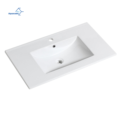 Lavabo rectangulaire de salle de bains en céramique, comptoir de meuble moderne de 40 pouces, lavabo de lavage des mains