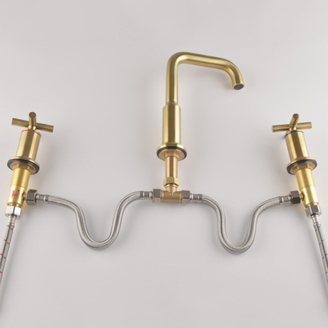 Aquacubic – lavabo et robinet de salle de bains à 3 trous, en laiton massif chromé, offre spéciale