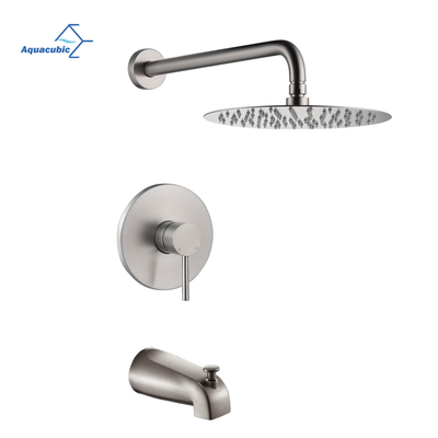 Système de baignoire et de douche à pression équilibrée à fixation murale Aquacubic avec valve brute