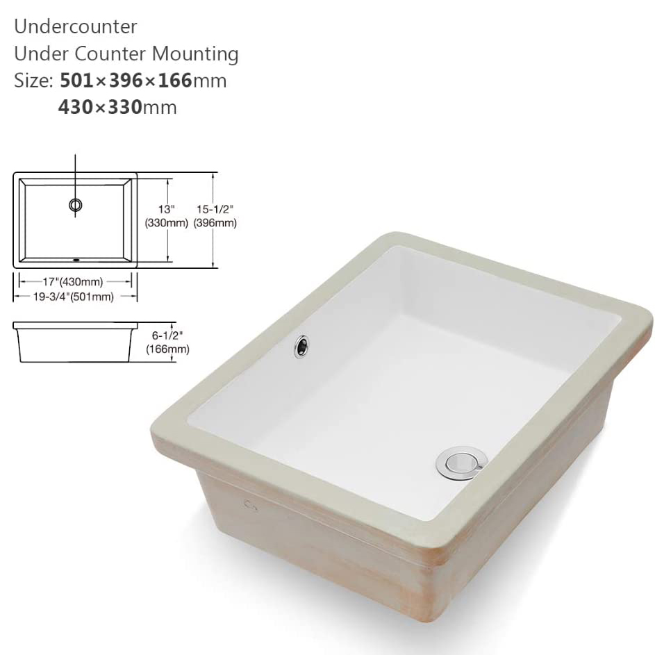 Lavabo de lavabo encastré rectangulaire en céramique CUPC de haute qualité, fabricant chinois