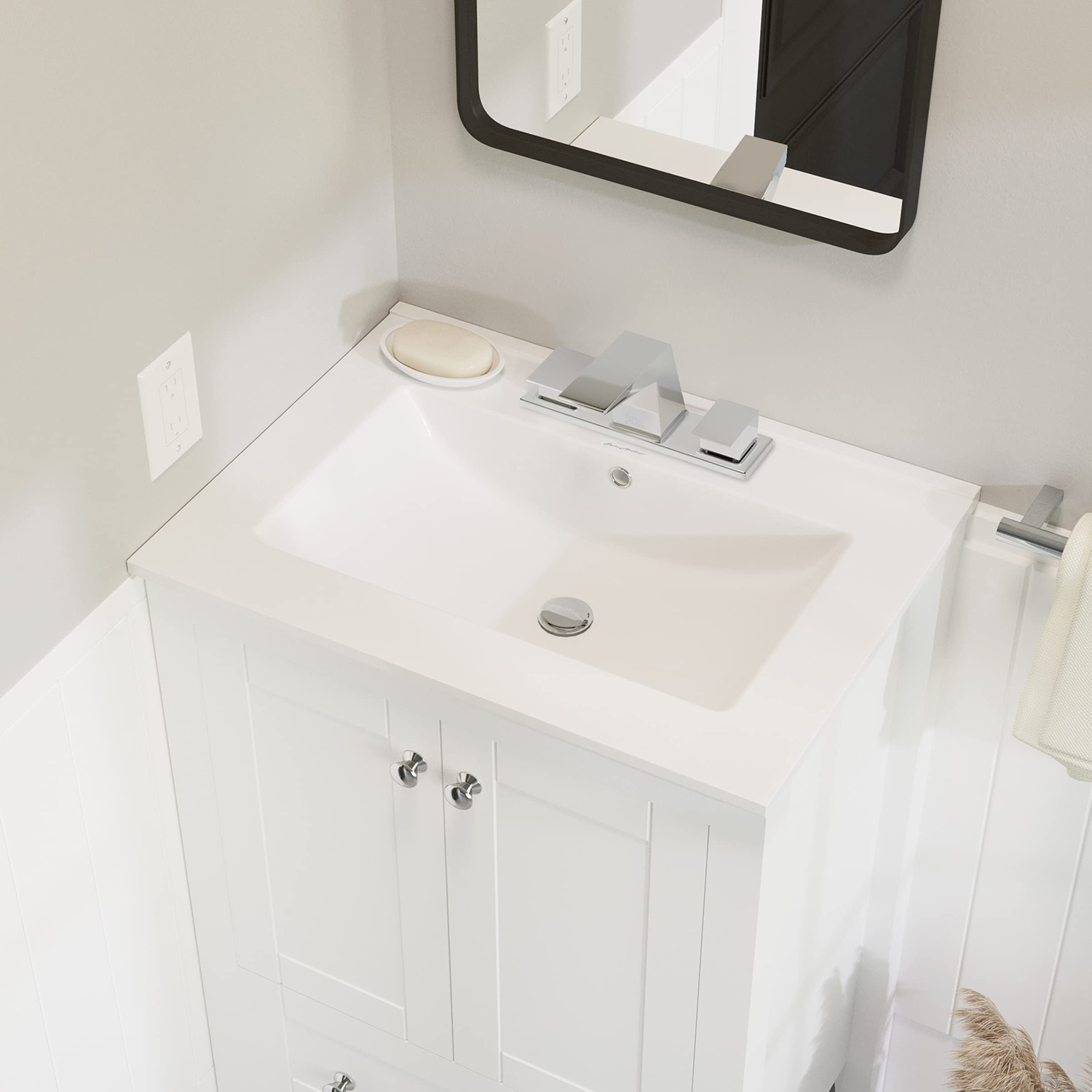Lavabo de salle de bains en céramique pour comptoir moderne UPC Vanity pour armoire