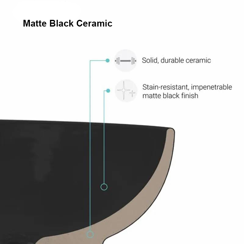 Éviers d'armoire de salle de bains en céramique de dessus de Table en céramique noire mate de haute qualité