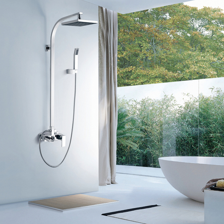 Aquacubic – robinet de douche à pluie sans plomb, système de douche à tuyau exposé avec douchette à main