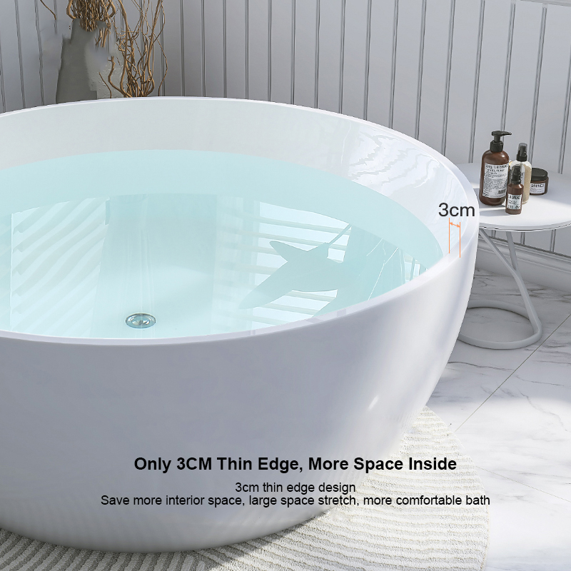 cUPC Amérique du Nord luxe rond salle de bain baignoires classique trempage acrylique baignoire autoportante baignoire chaude