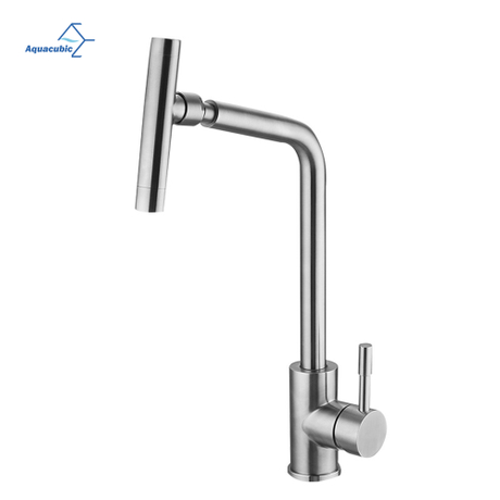 Robinet de cuisine extractible à poignée unique en acier inoxydable de Style moderne, 2 réglages de fonction d'eau, avec pulvérisateur