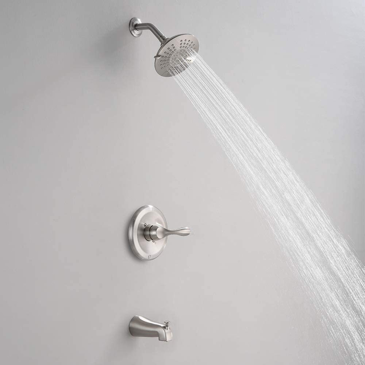Système de douche Aquacubic Ensemble de baignoire et robinet de douche mural avec inverseur à bouton-poussoir