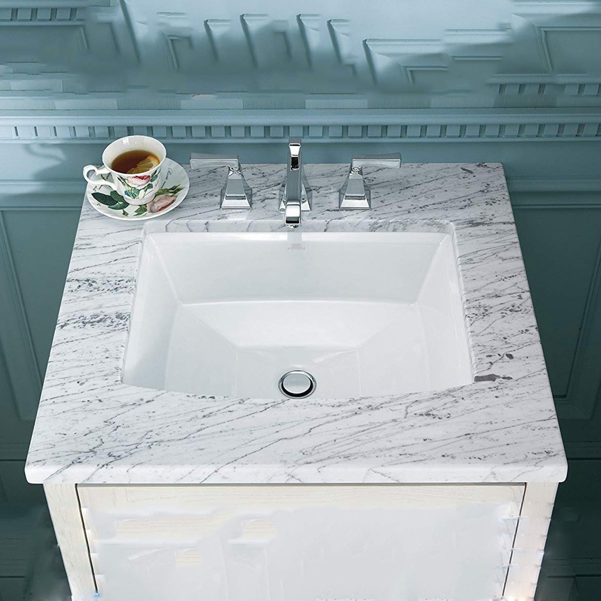 Aquacubic – évier rectangulaire blanc, Design moderne, salle de bains, lavage des mains en céramique, évier sous plan 