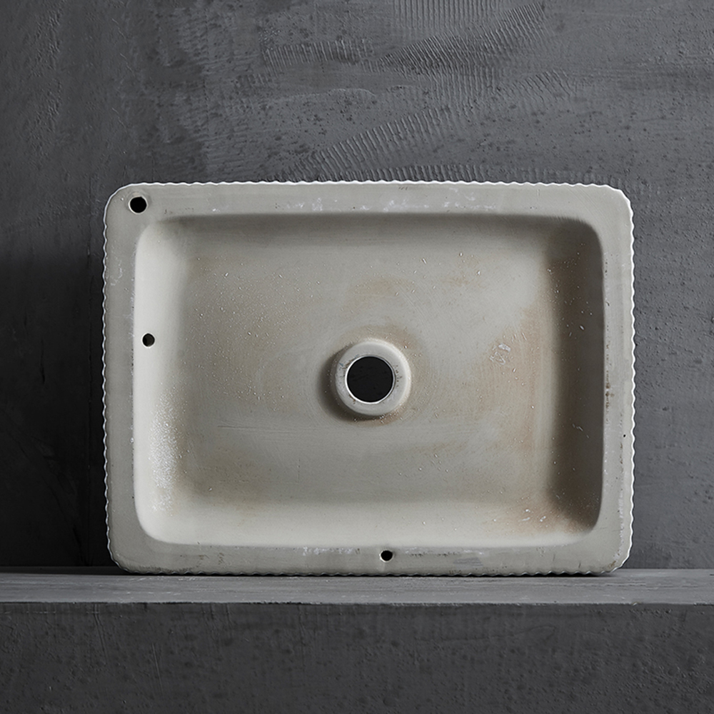 Lavabo rectangulaire en céramique, décoration haut de gamme, comptoir personnalisable, évier de salle de bains