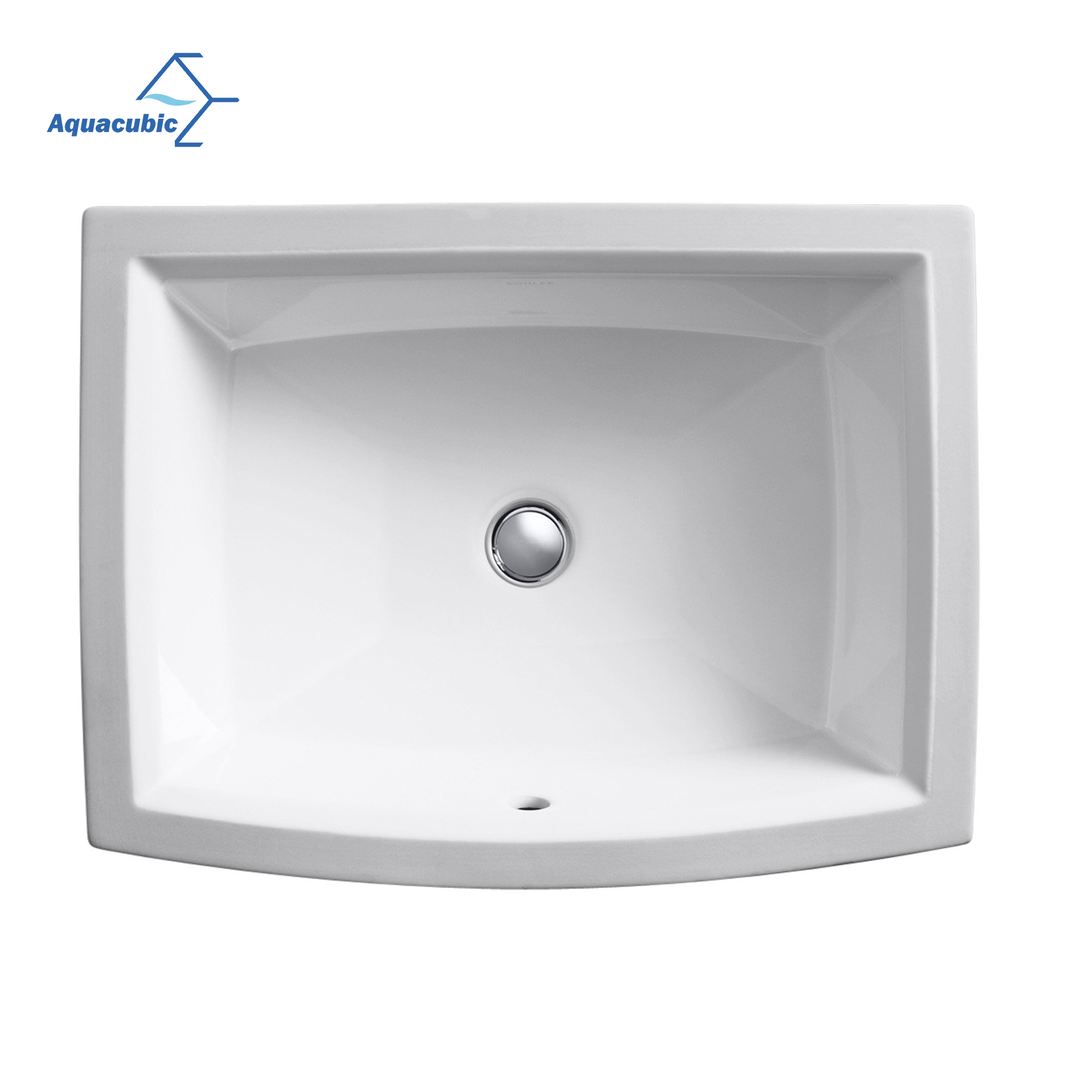 Aquacubic – évier rectangulaire blanc, Design moderne, salle de bains, lavage des mains en céramique, évier sous plan 
