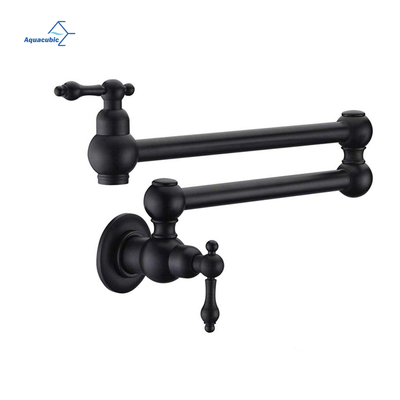 Support mural pour robinet de remplissage de pot noir Aquacubic, joints pivotants doubles et rallonge de 61 cm