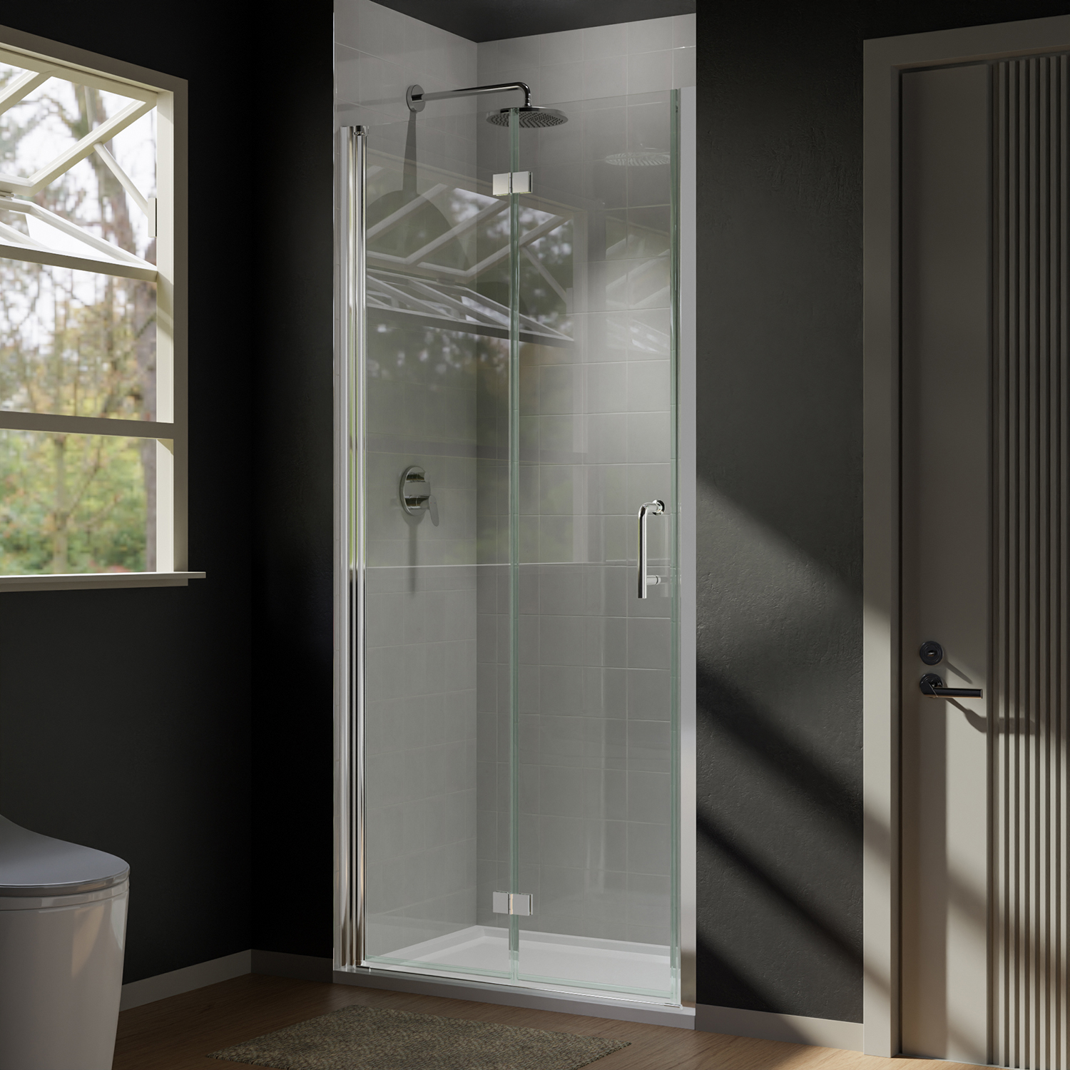 Porte extérieure pliante en verre sans cadre, pour salle blanche, cabines de douche fermées en verre trempé, cloison en verre pour salle de bains, porte accordéon