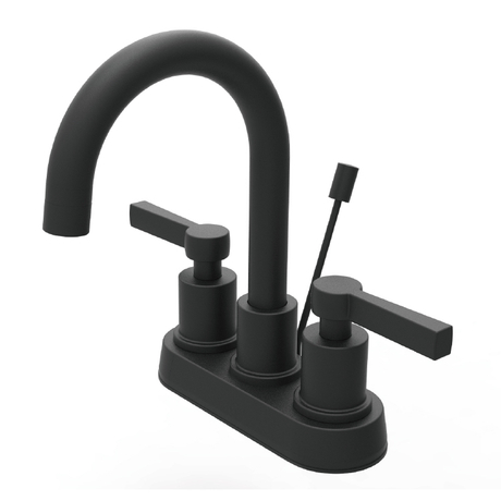 Robinet d'évier de lavabo de salle de bains central de 4 pouces avec bouchon pour canalisation à tige de levage
