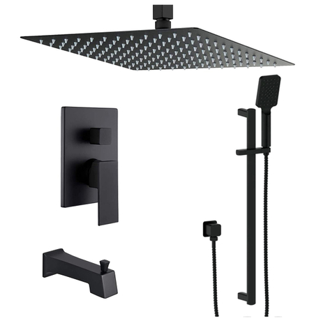 Ensemble de robinet de douche avec pommeau de douche pluie et bec de baignoire AF5280-7F