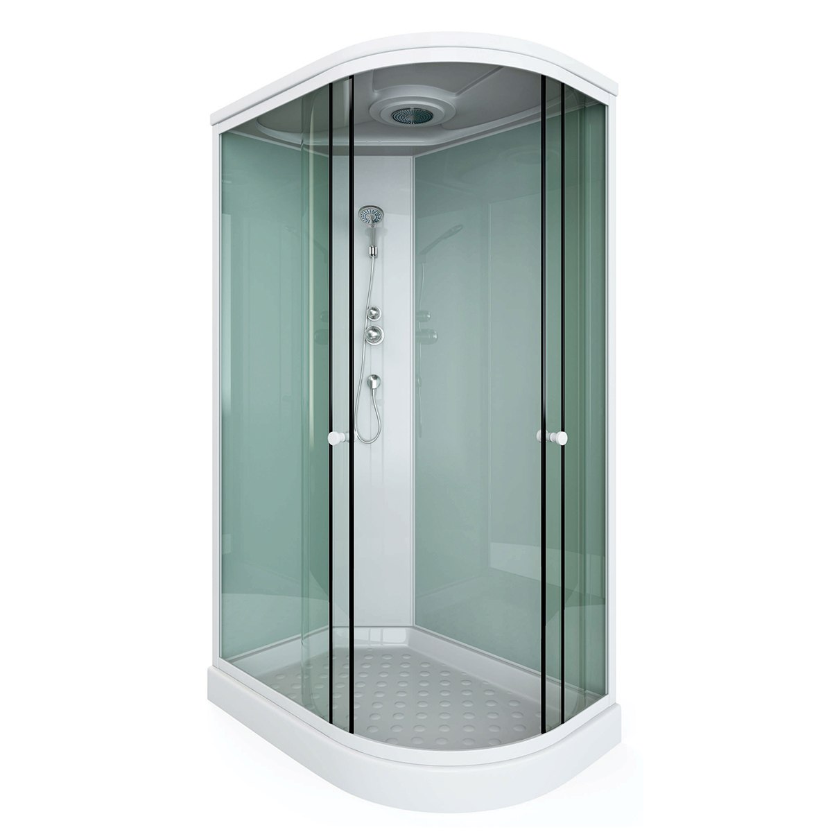 Porte à ouverture latérale, cabine de douche à vapeur d'angle avec porte coulissante en verre