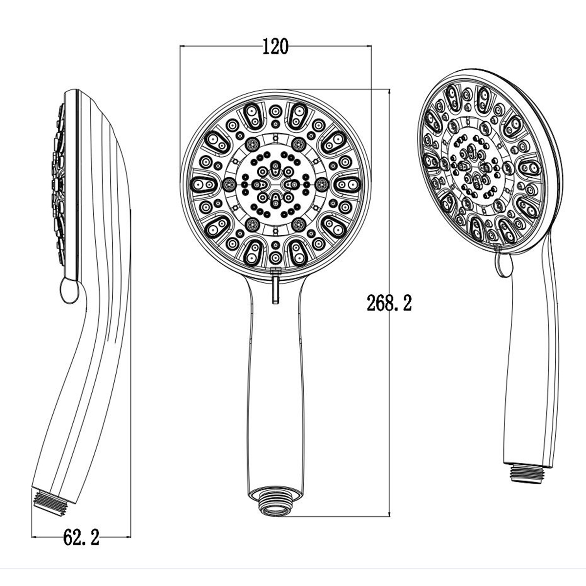 Pommeau de douche Aquacubic 5' avec 6 modes d'économie d'eau