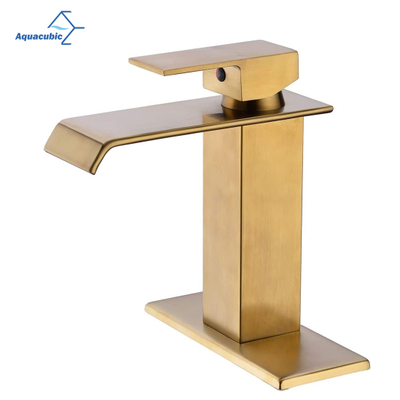 Aquacubic OEM Moderne cUPC Nickel Brossé SUS304 Robinet de Bassin Cascade Brossé