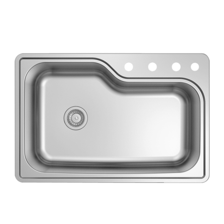 Évier de cuisine embouti rectangulaire en acier inoxydable à double montage sur le dessus
