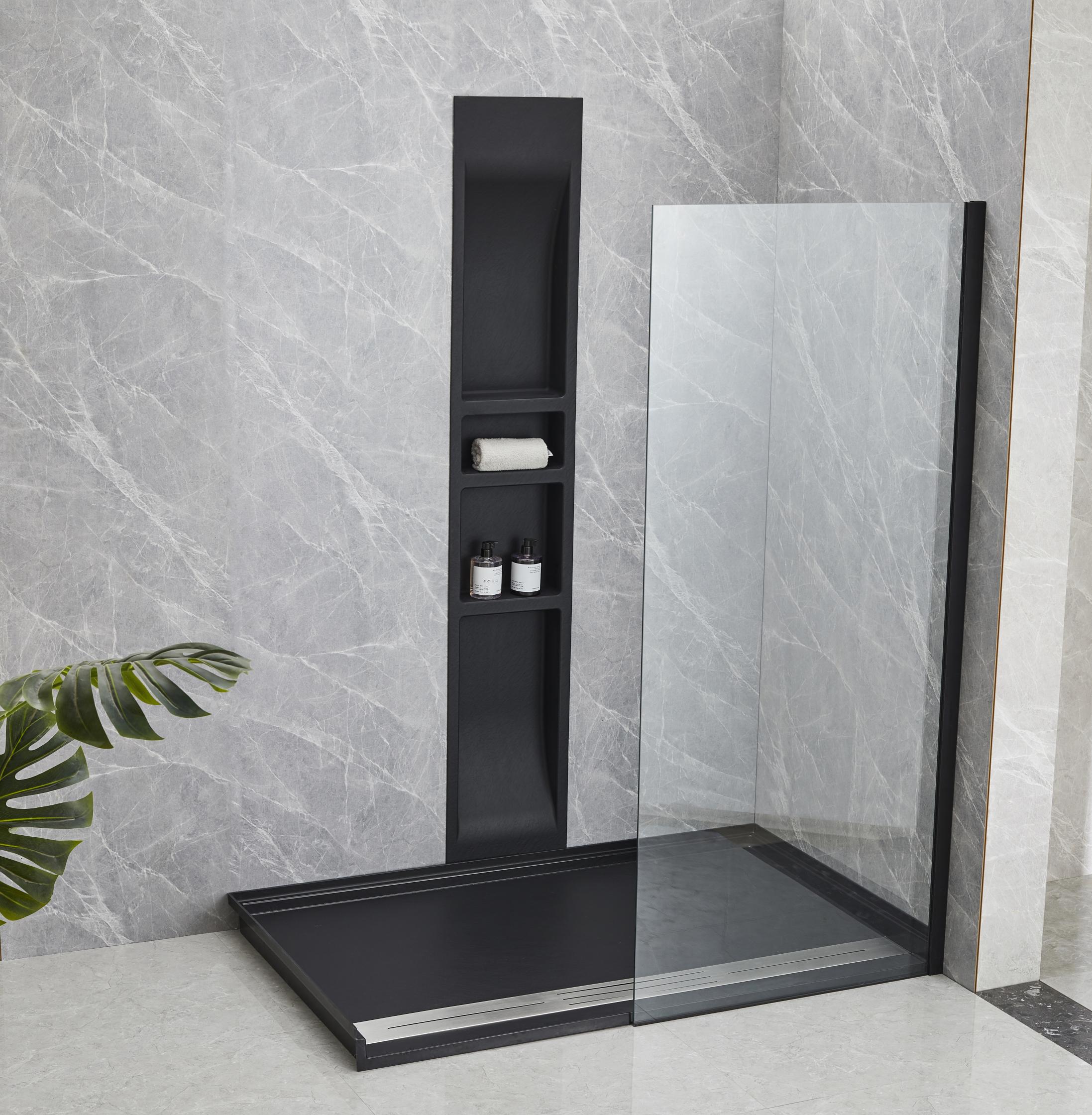 Niche de douche Aquacubic Glasstone prête à carreler Mur de salle de bain 14'*96' Niche de douche Triple étagère encastrée