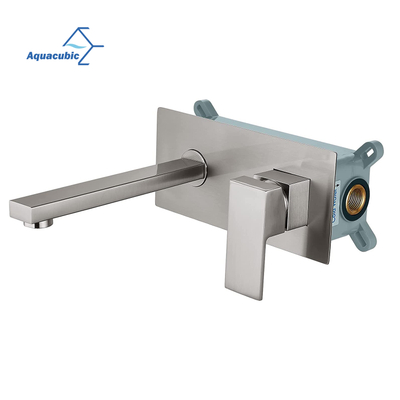 Robinet de lavabo mural universel, cascade à double trou en Nickel brossé certifié Cupc, offre spéciale