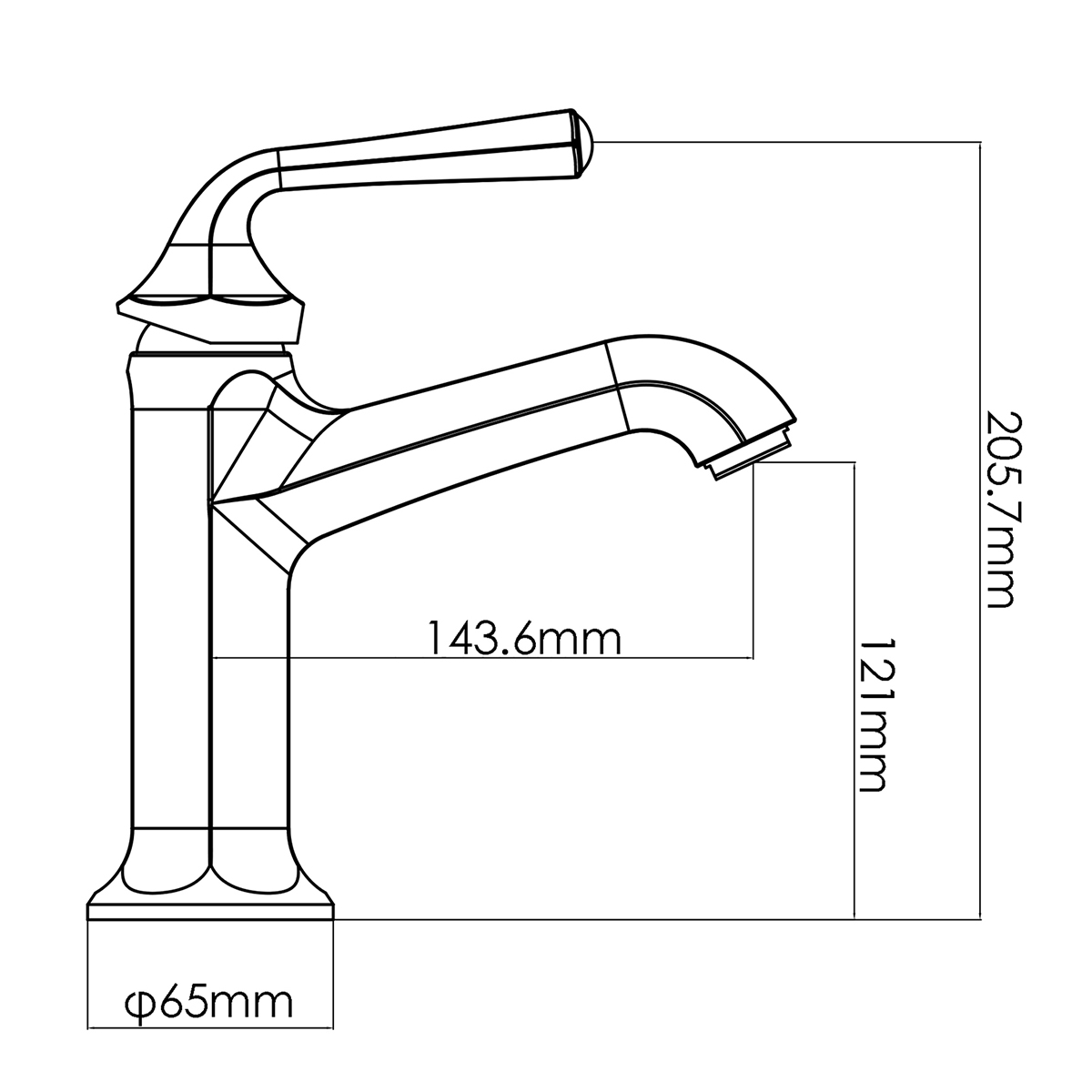 Robinet mitigeur de lavabo de salle de bain moderne à poignée unique