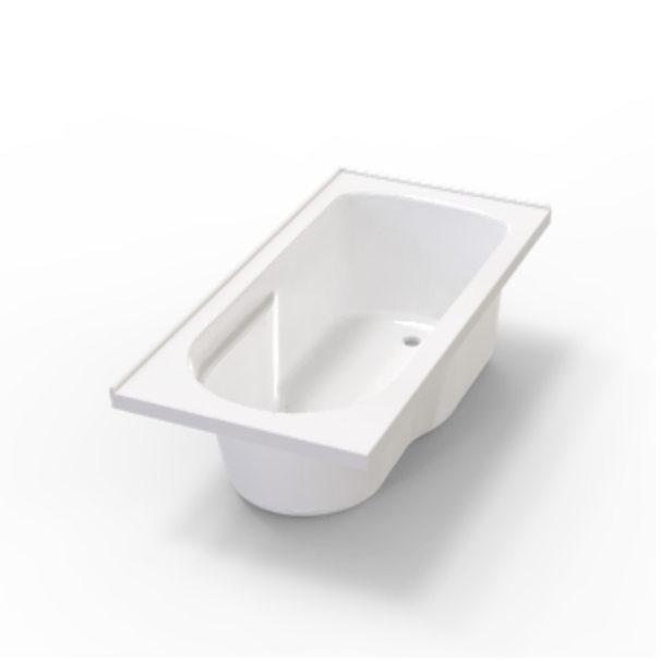 Baignoire autoportante en acrylique blanc brillant au design contemporain AB1808