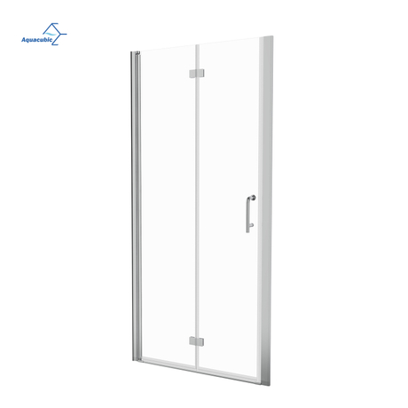 Porte extérieure pliante en verre sans cadre, pour salle blanche, cabines de douche fermées en verre trempé, cloison en verre pour salle de bains, porte accordéon