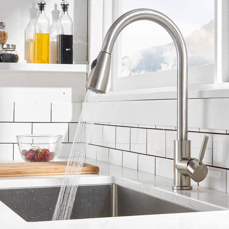 Aquacubic CUPC CE robinet d'eau/robinet d'eau d'évier de cuisine brossé à trou unique en acier inoxydable CE