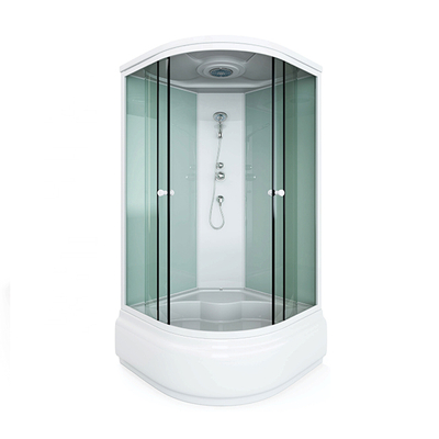 Cabine de douche de salle de bains d'angle avec portes coulissantes en verre, Jets de Massage, éclairage de ventilateur de Ventilation Radio