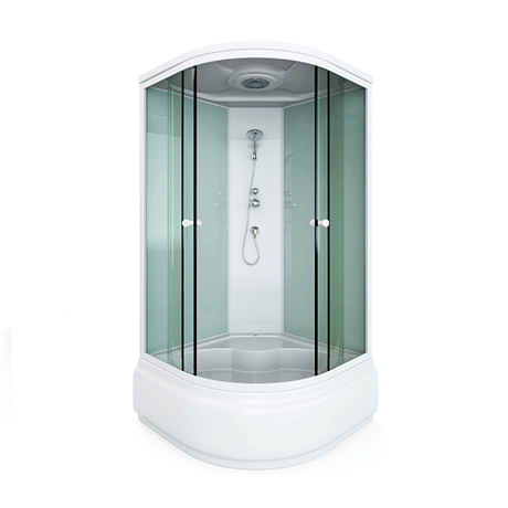 Cabine de douche de salle de bains d'angle avec portes coulissantes en verre, Jets de Massage, éclairage de ventilateur de Ventilation Radio