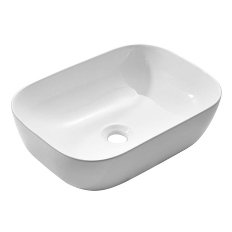 Aquacubic ovale au-dessus du comptoir de la salle de bain vanité blanc évier d'art en céramique