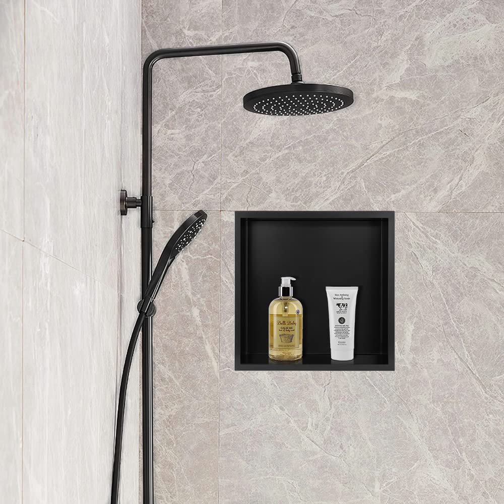 Niche de douche noire mate, vente en gros d'usine, Niche murale pour salle de bains, étagère à shampoing