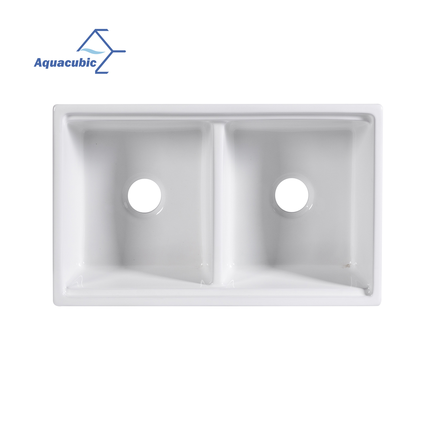 Aquacubic CUPC Fireclay 50/50 Évier de poste de travail de cuisine à double cuve avec accessoires