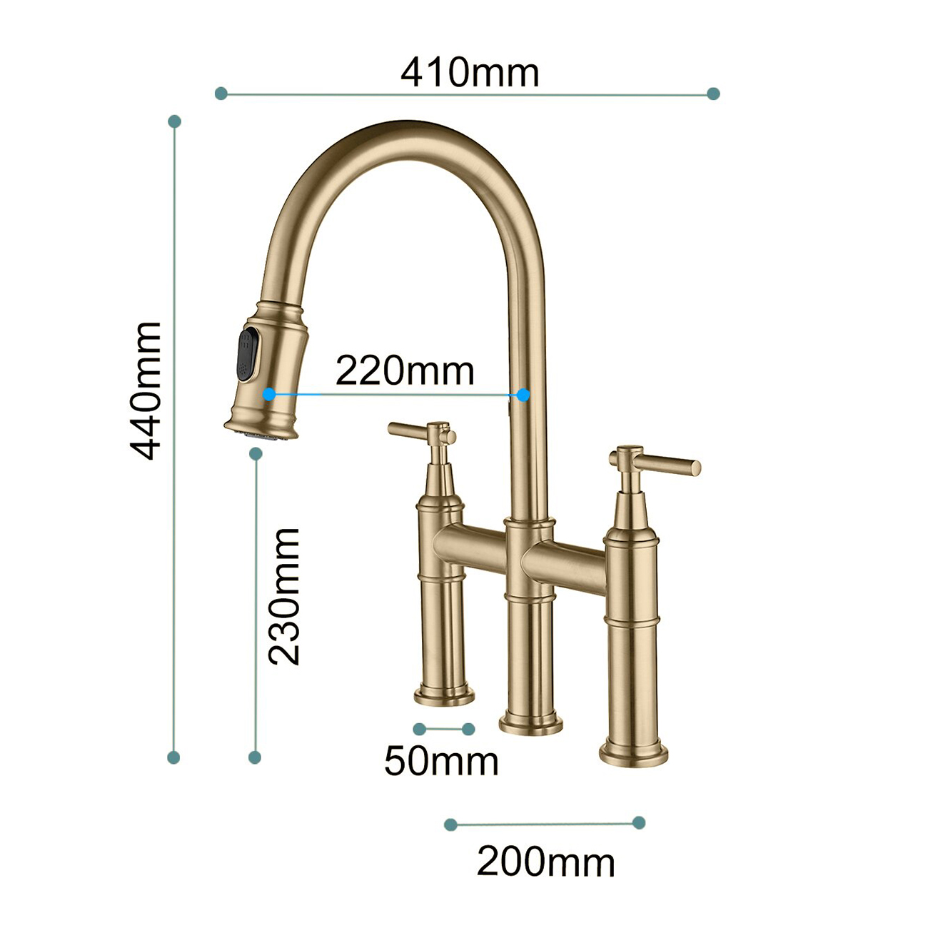 Robinet de pont poli à induction de luxe avec douchette