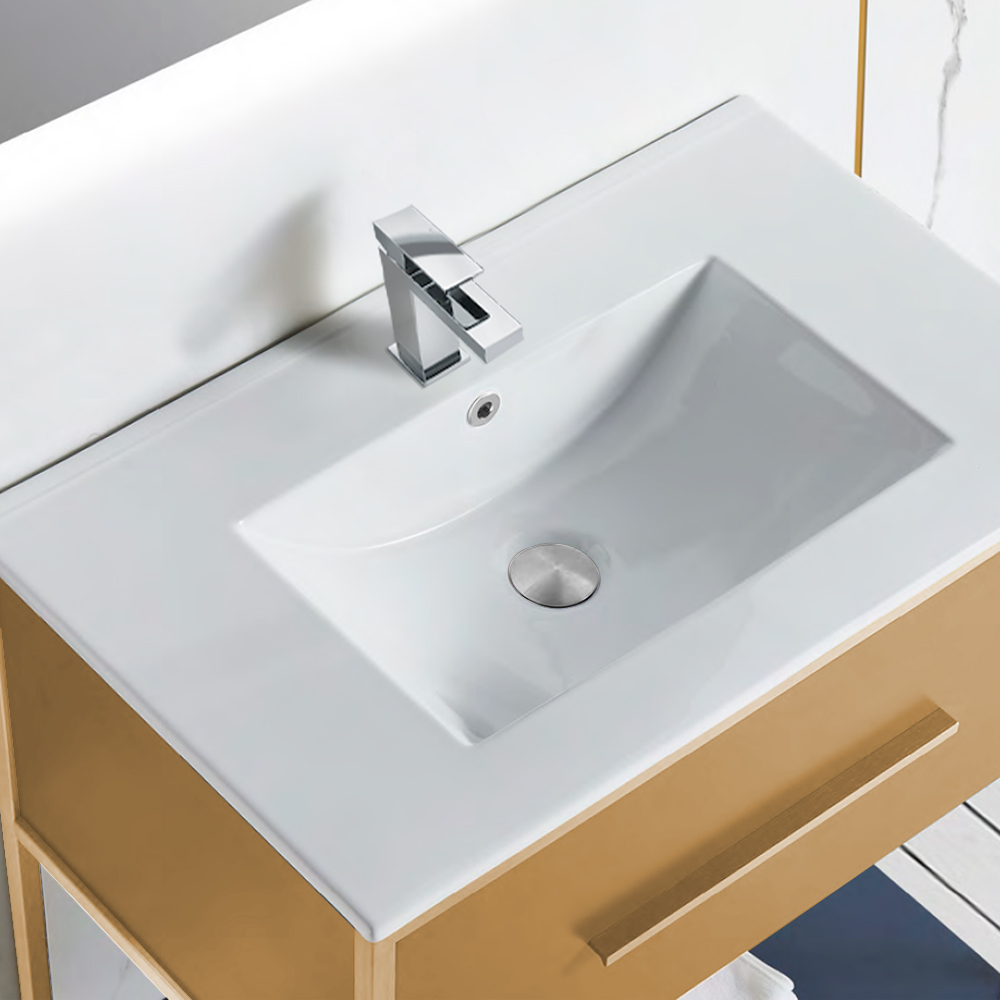 Lavabo de salle de bains en céramique pour comptoir moderne UPC Vanity pour armoire