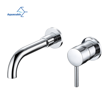 Aquacubic – lavabo de salle de bains, finition chromée, corps en laiton, lavabo dans le robinet d'évier mural