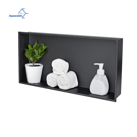 Niche de douche de salle de bains noire simple et double en acier inoxydable 304, fabricant personnalisé