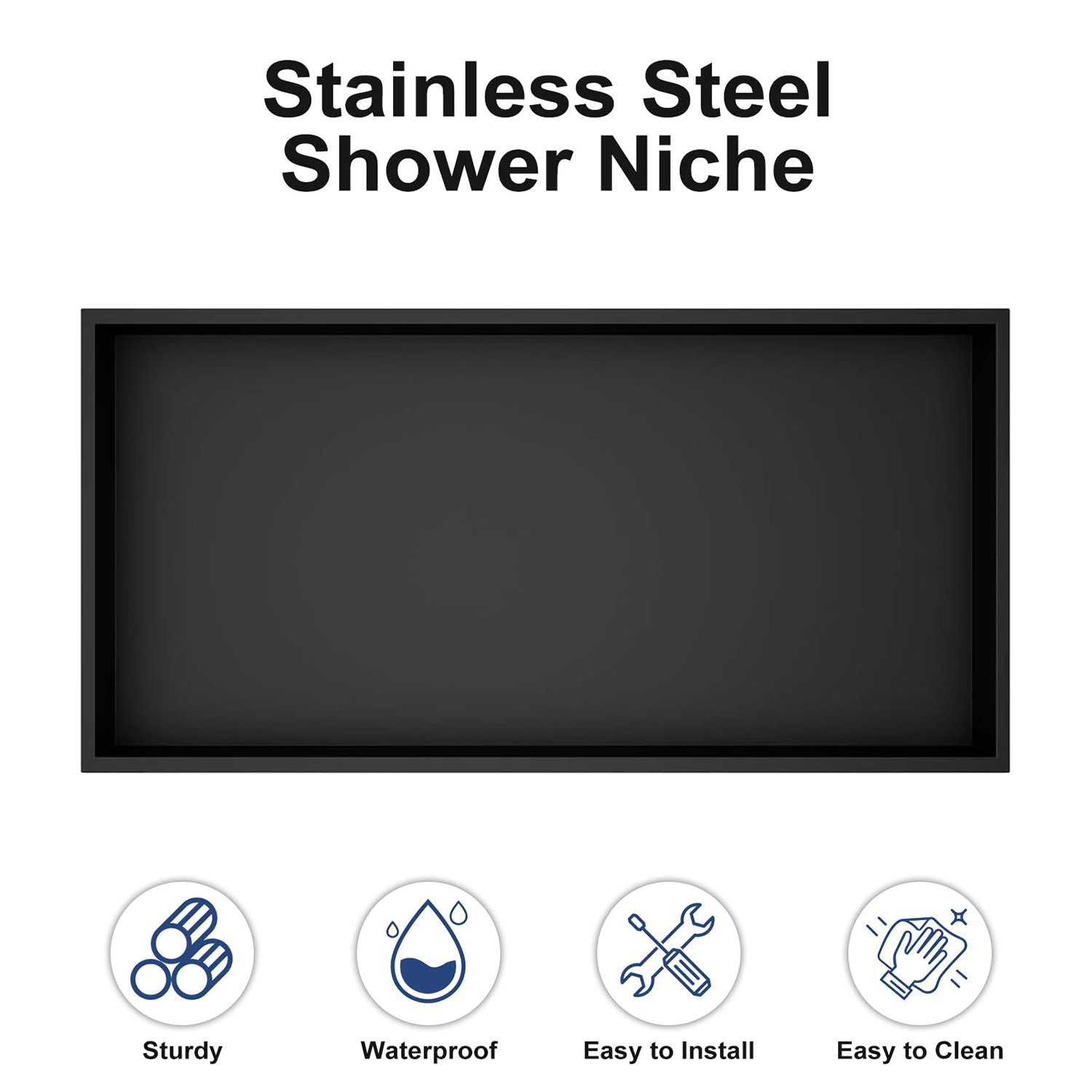 Niche de douche de salle de bains noire simple et double en acier inoxydable 304, fabricant personnalisé