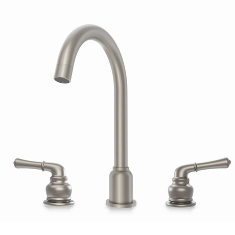 Robinet de salle de bain à 2 poignées en nickel brossé certifié Aquacubic cUPC