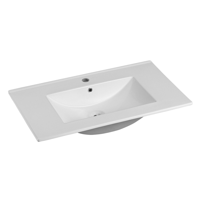 Lavabo rectangulaire en céramique de salle de bains de dessus de table pour le coffret de vanité