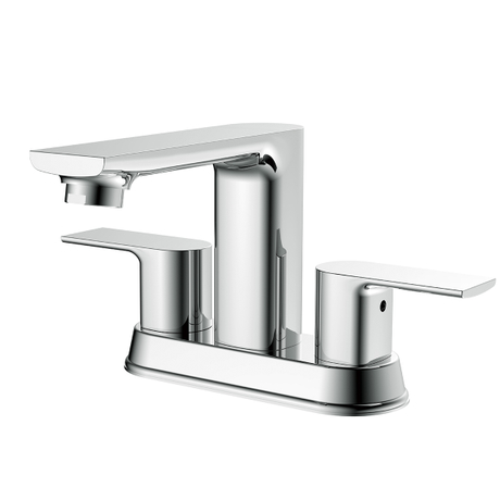 Robinet de salle de bain à deux poignées pour lavabo