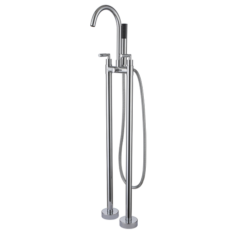 Robinets cascade au sol pour baignoire autoportante Aquacubic Home avec douchette à main