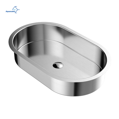 Bassin d'eau ovale encastrable en acier inoxydable, taille personnalisée en usine, évier de salle de bains à cuve unique