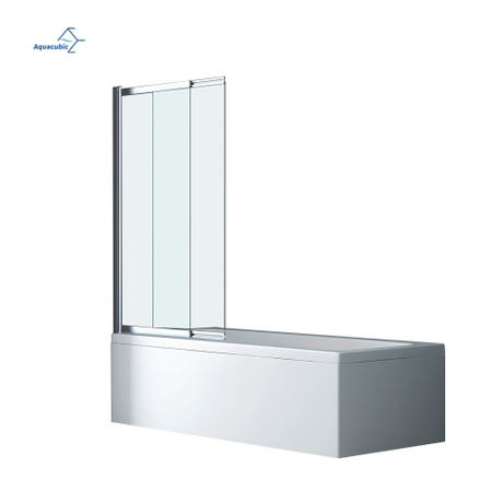 Chine usine Chrome verre clair plat coulissant baignoire pliante porte de douche coulissante panneau d'écran de douche