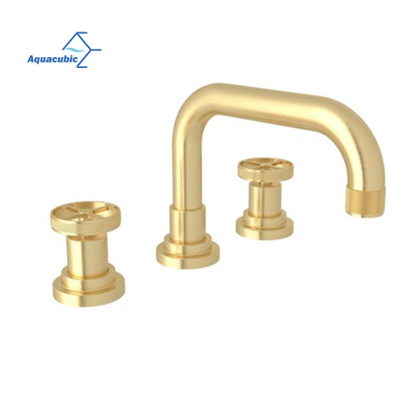 Robinet mitigeur de lavabo à double poignée de salle de bain moderne Aquacubic